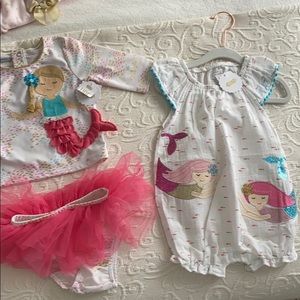 Tulle and ruffle swimsuit and jumpers